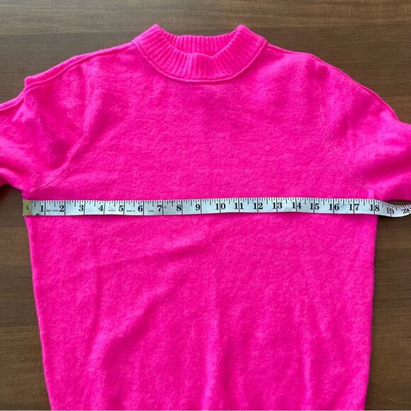 Athleta | Women’s Transit Crew Sweater Merino Wool Pullover Neon Hot Pink Bright - Picture 10 of 10